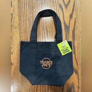 Trader Joe's mini Black Canvas Tote Bag-NWT